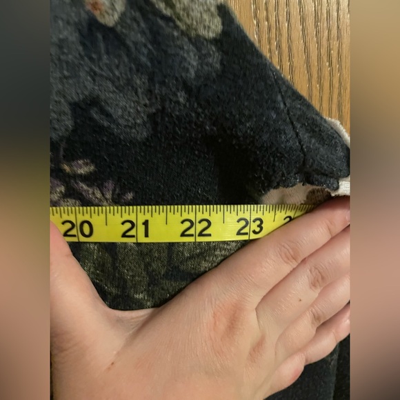 Maurices Navy Floral Hooded Top with Stripe Accents - Picture 6 of 7